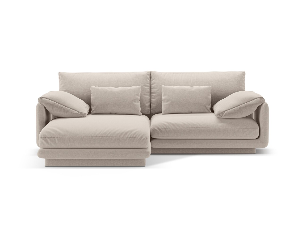 Coltar stanga 3 locuri, Torino-211, Micadoni Home, 220x170x83 cm, tesatura structurata chenille, bej deschis - imagine 7